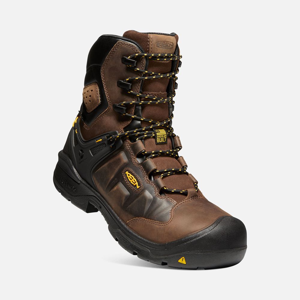 Keen Trekking Bot Erkek Kahverengi - Dover 8\" Insulated Waterproof (Carbon-Fiber Toe) - Türkiye HRZV